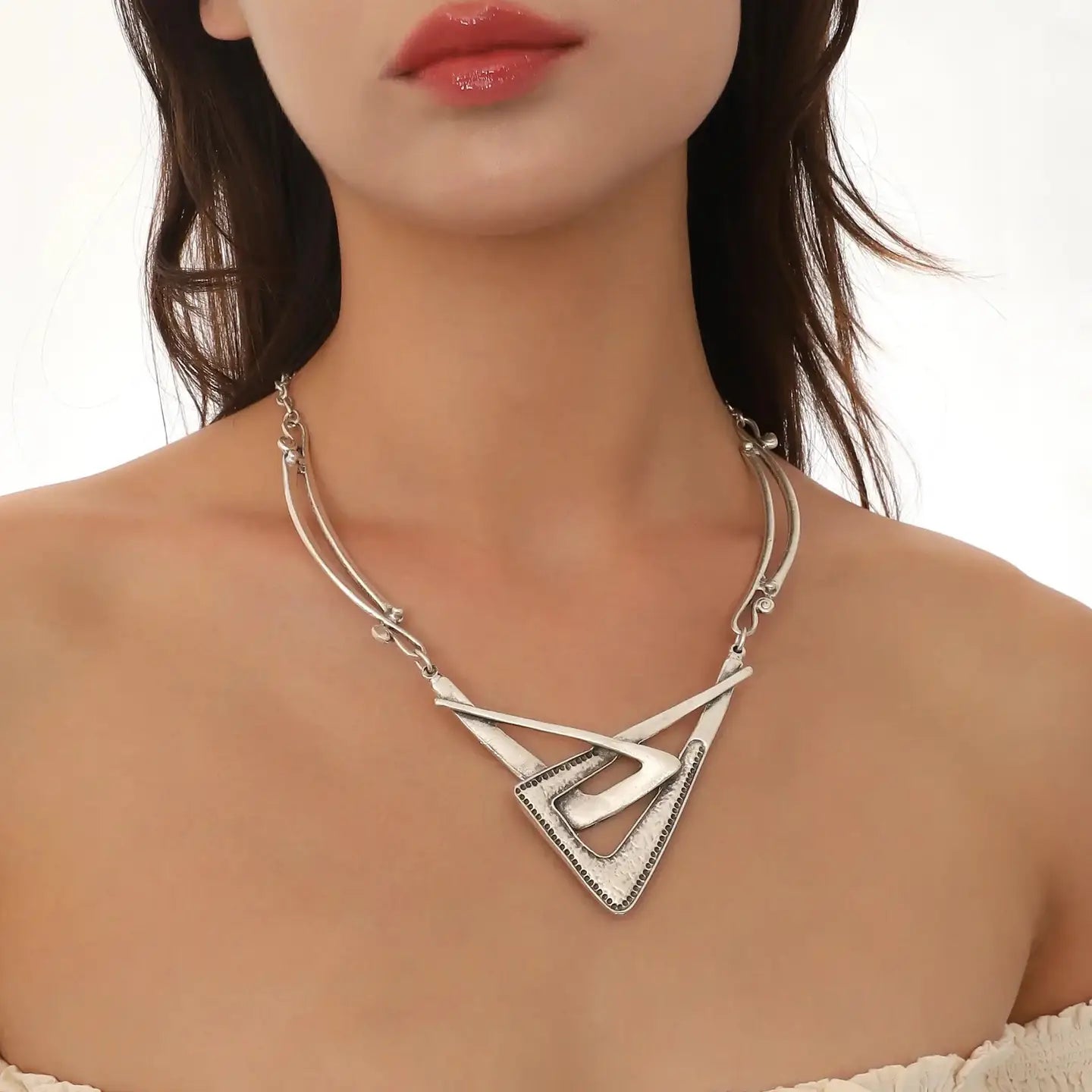925K Sterling Silver Plated Unique Women Necklace image 0