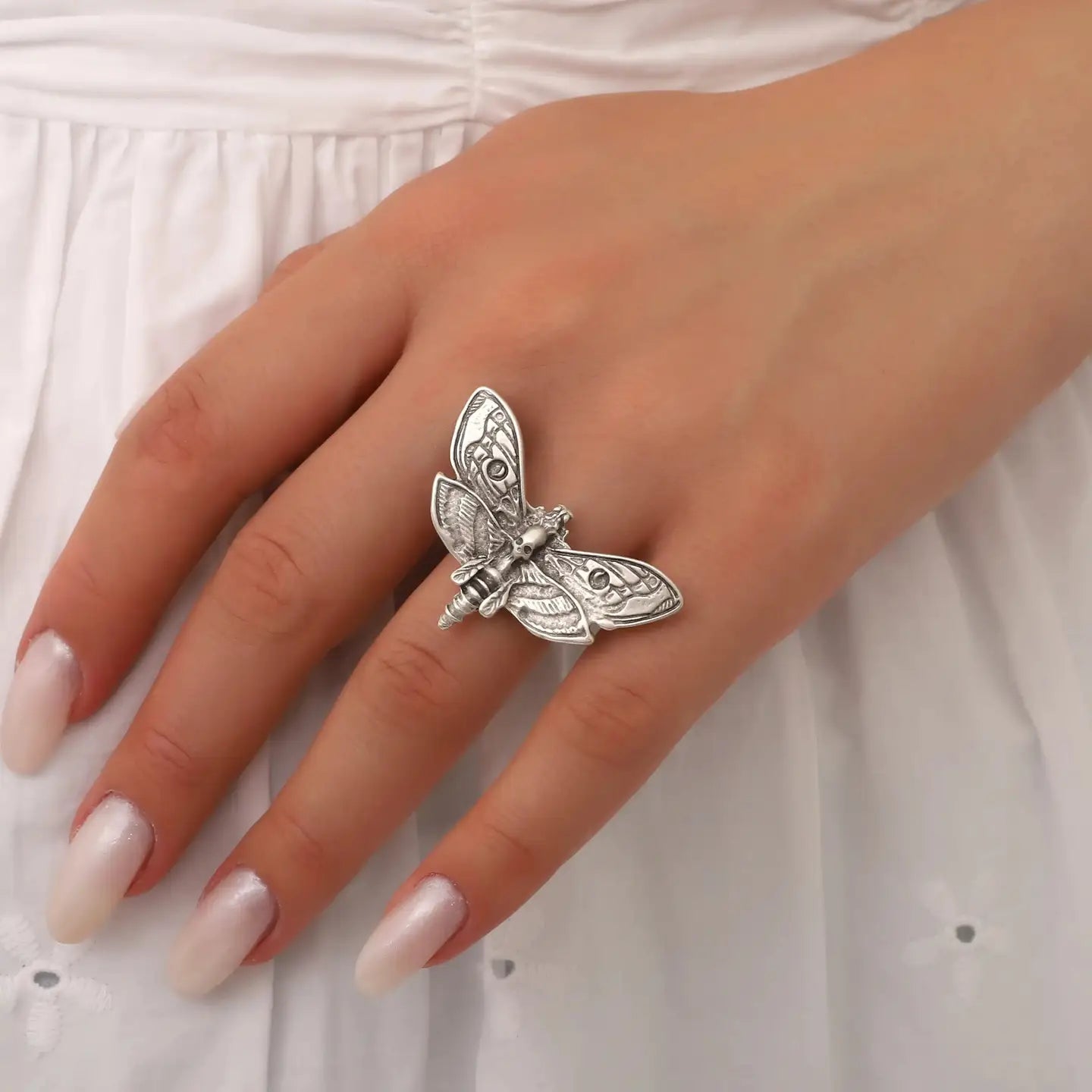 925K Sterling Silver Plated Butterfly Ring image 0