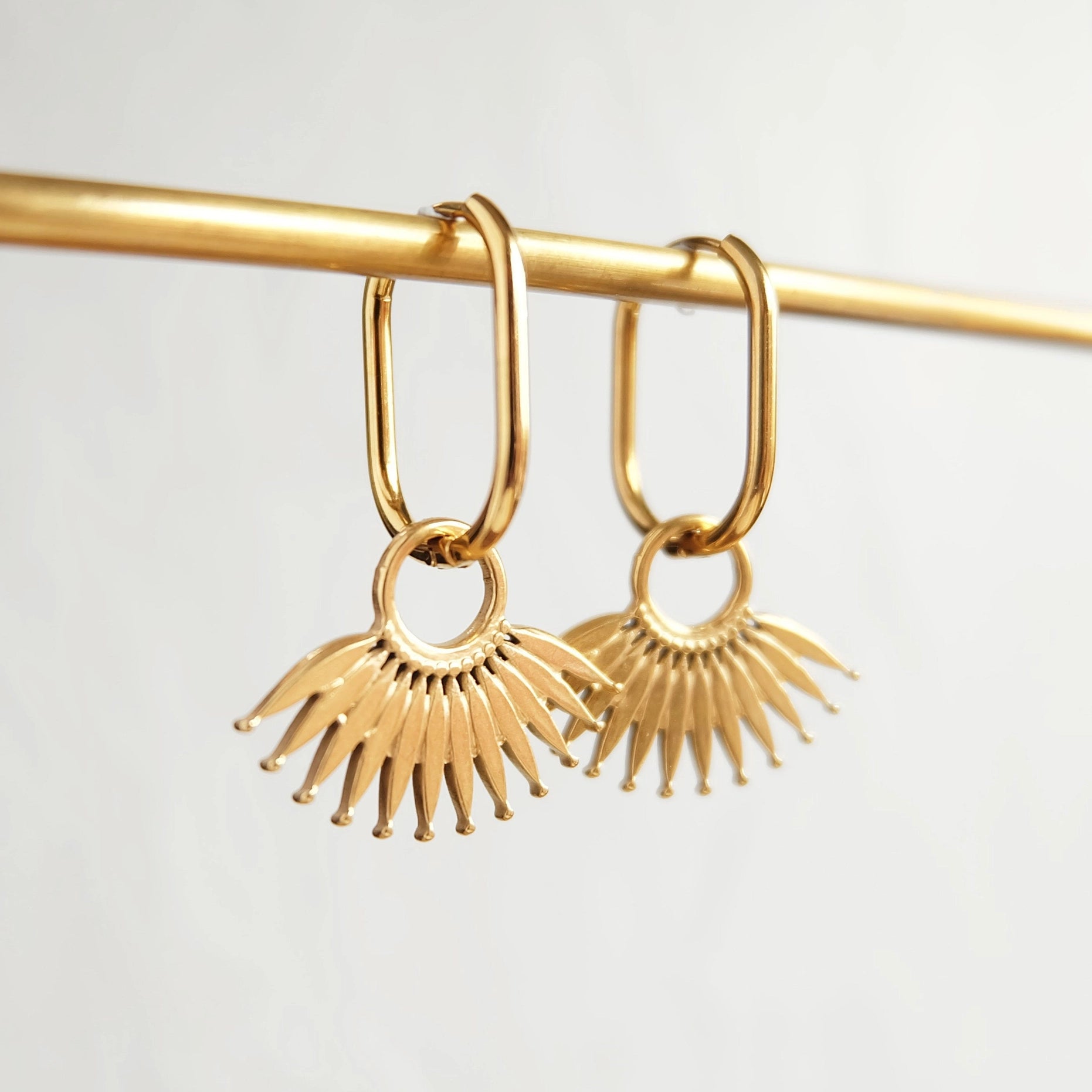 Abstract Palm Leaf Earrings image 2
