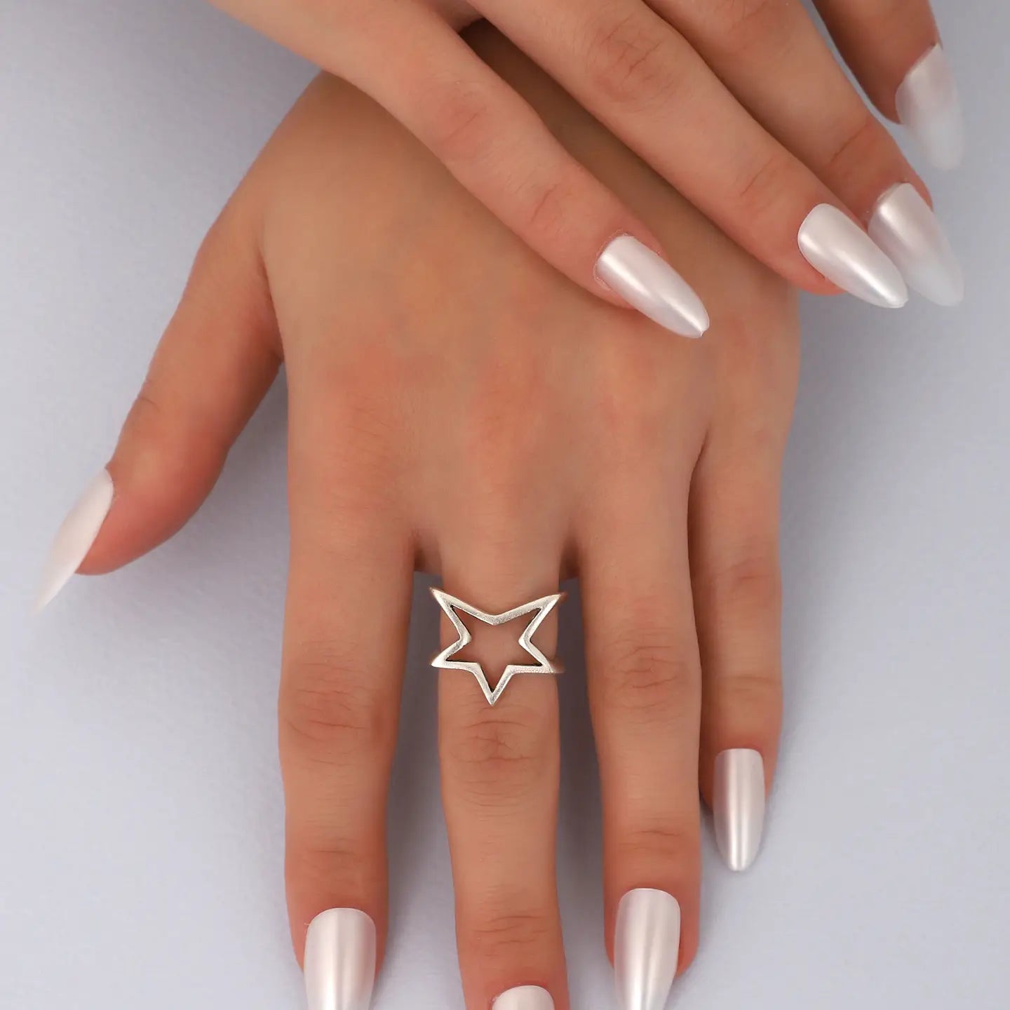 925K Sterling Silver Plated Star Ring image 0