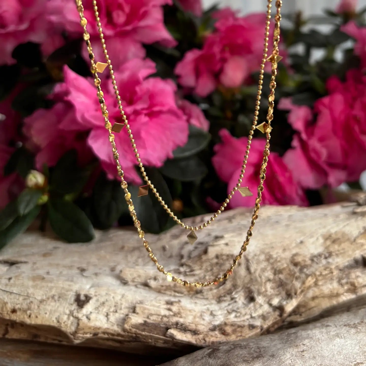 18ct Gold Plated Double Chain Necklace image 0