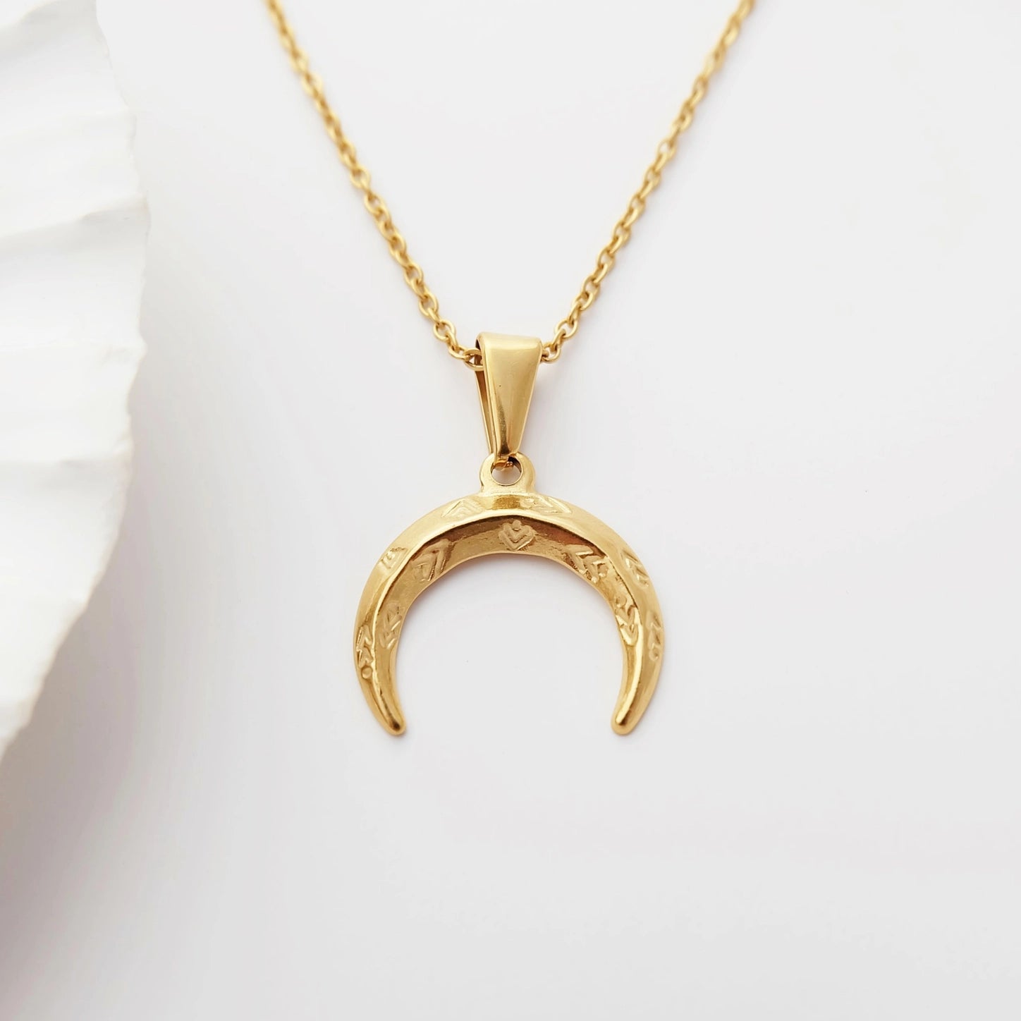 Bohemian Gold Moon Necklace image 0