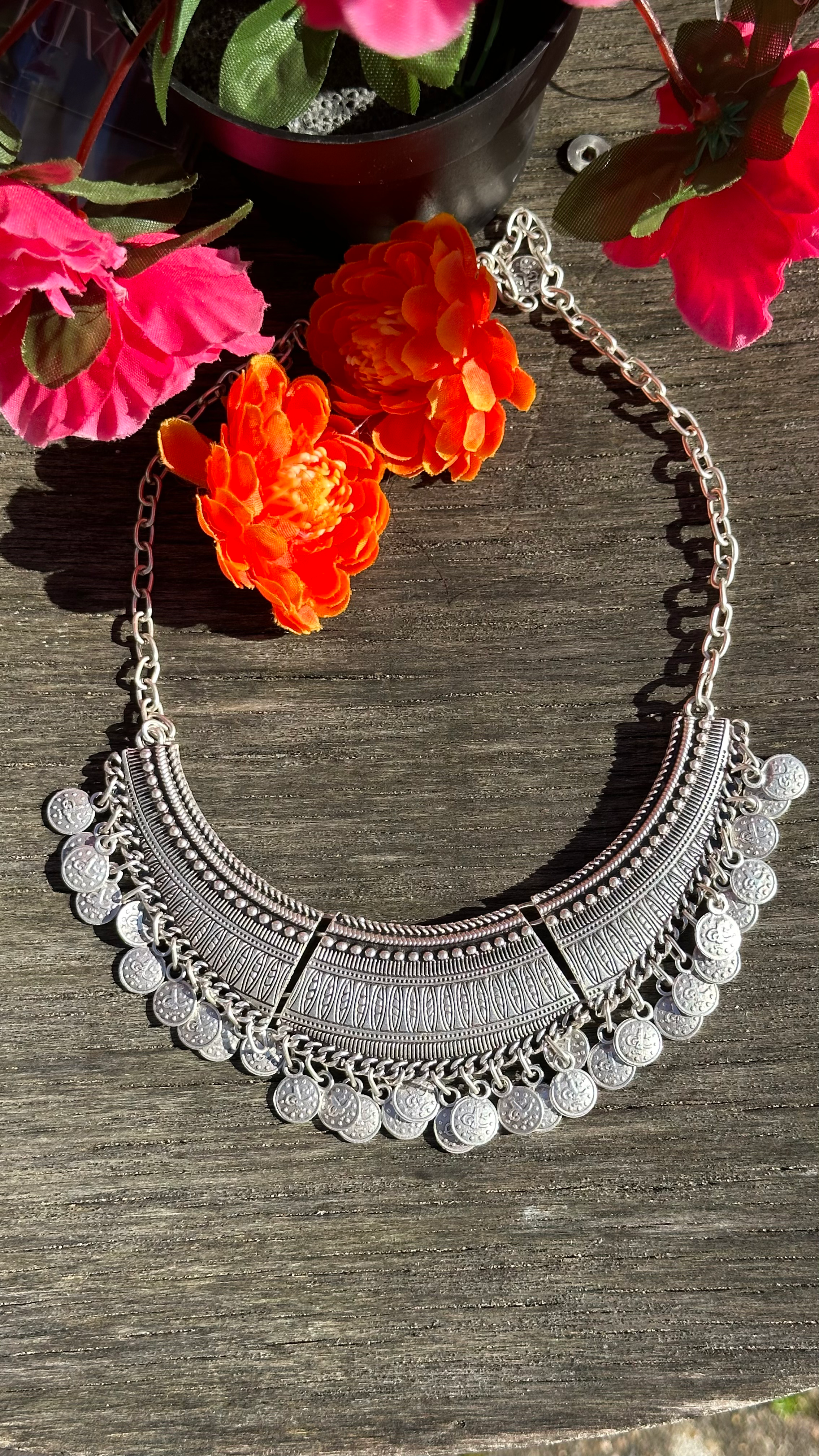 925K Sterling Silver Plated Boho Women Necklace image 0