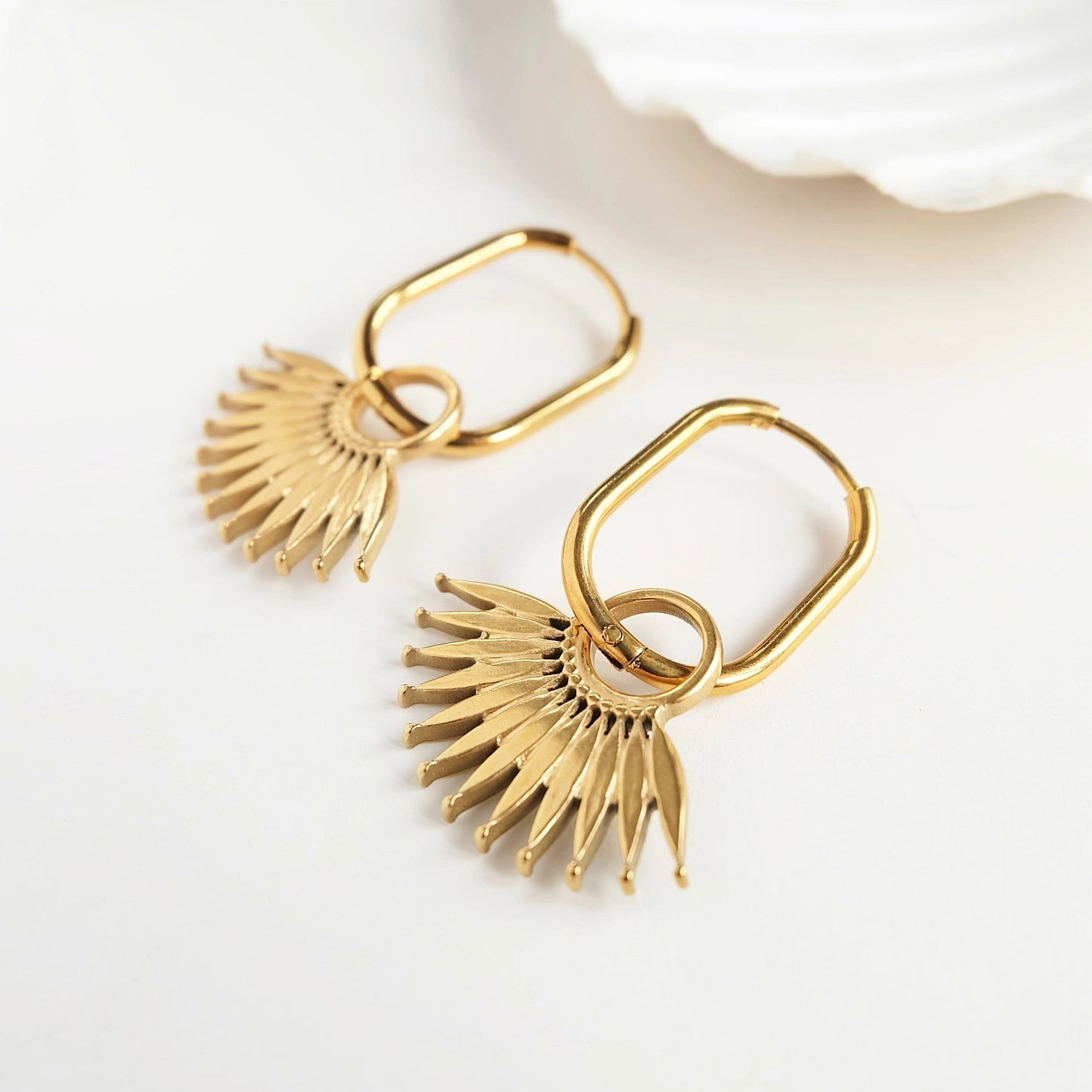 Abstract Palm Leaf Earrings image 0